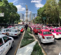 Los taxistas mexicanos toman la capital para pedir el fin de Uber y Cabify